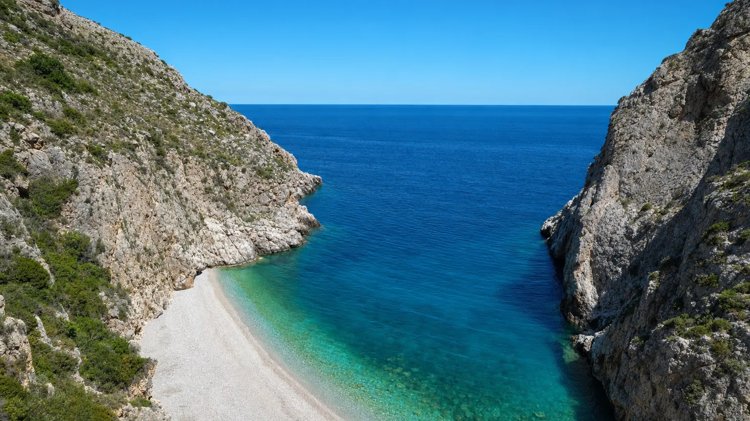 Krorëza secluded cove near Ksamil